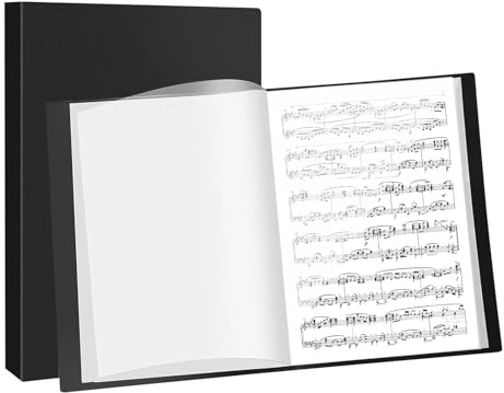 Display Folder, A4 Display Folder with Plastic Sleeves, Book Folders with 40 Pockets, Presentation Project Folders for Storing Document and Certificate (1 Book, Black)