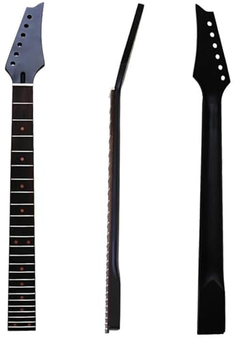 Gitarrhals 6 Strängad Elgitarrhals Svart Huvud 24 Band Röda Punktmarkeringar