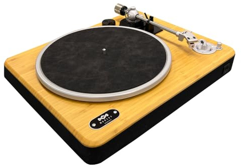 House of Marley Stir It Up Wireless 2 Giradischi Vinili Bluetooth - Lettore Vinile 2 Velocità, Materiali Sostenibili, con Cartuccia Audio-Technica e Preamplificatore Integrato, Bambù