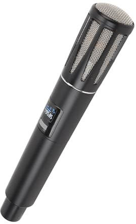 Sxhlseller Microphone UHF Dynamique en Métal Rechargeable pour Les Performances sur Scène. Microphone avec Récepteur pour karaoké. sans Fil pour Le karaoké sur Scène (Black)