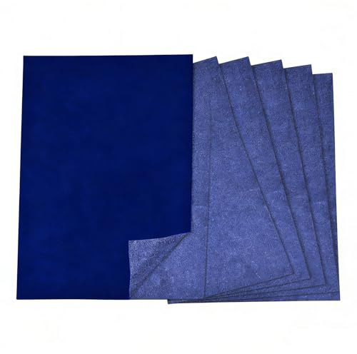 50 Stück Blatt Kohlepapier,A4 Papier Schwarz Graphitpapier Pauspapier Transferpapier Pauschpapier,Blaupapier Durchschlagpapier Abpauspapier Füllpapier Paper,für Papier Holz Leinwan Keramik (Blau)