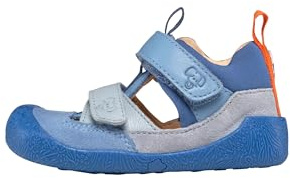 Affenzahn Sandalo Primi Passi Pelle Freely Flessibile, Traspirante, Leggero, Taglia 19-26, con Chiusure Regolabili Elefante - Blu