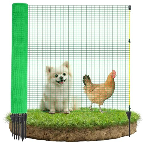 farming clôture Classic Non électrifiable, 15 m x 90 cm, 9 piquets, 1 Pointe Filet pour Animaux, clôture Mobile de Jardin et Cour