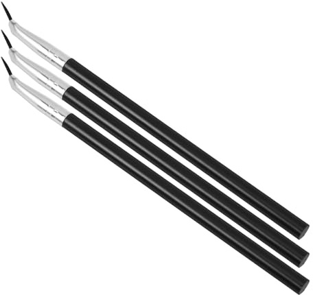 DIYEAH 3 Pinceles Angulares y Cabezal Inclinado para Delineador de Ojos y Labios Mango Largo de Plástico, Diseño Ergonómico Ideales para Maquillaje Diario y Viajes