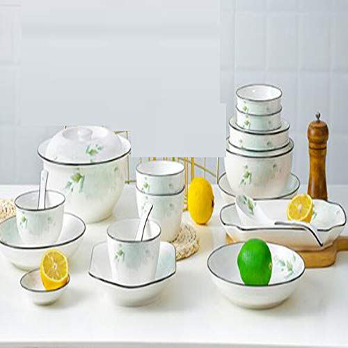 Ciotole Porcellana Moderni Scodelle Ciotole Dessert Ceramica Bianca Colore Elegante Contratto E L'atmosfera Per Uso In Cucina Per 4 Persone,B