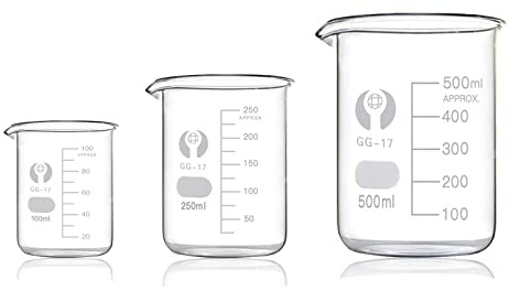 Muggglas 500 ml 250 ml 100 ml mätkopp borosilikatglas glasbägare för laboratoriebägare