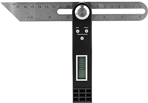 Digitaler T-Winkelmesser Universalwerkzeug T-Schräglehre Winkelmesser Digitaler Goniometer mit LCD-Volldisplay und Edelstahlklinge Active Angel Lineal Hohe Auflösung Genaue Messungen(0-360°)
