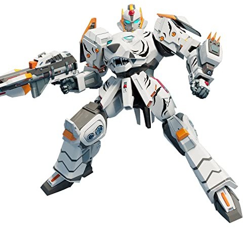 GAGINAN White Tiger Warrior si trasforma in Robot Giocattolo, 27 cm Grigia Deformazione Robot Action Figure, Giocattolo di smontaggio per ragazzi e ragazze dai 6 anni in su (Grigia-Nero)