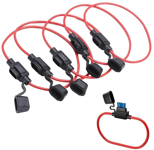 Rianpesn Porte-fusible 32v, Porte-Voiture 12V Fil boîte à fusibles étanche | Porte-Commutation, Bloc fusibles en Ligne 32 V pour système d'alimentation Bus à Usage