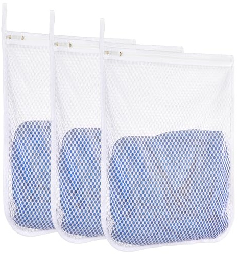 3 pcs Durable Honeycomb Mesh Laundry Bags for Delicates 12 x 15 (3 Medium)