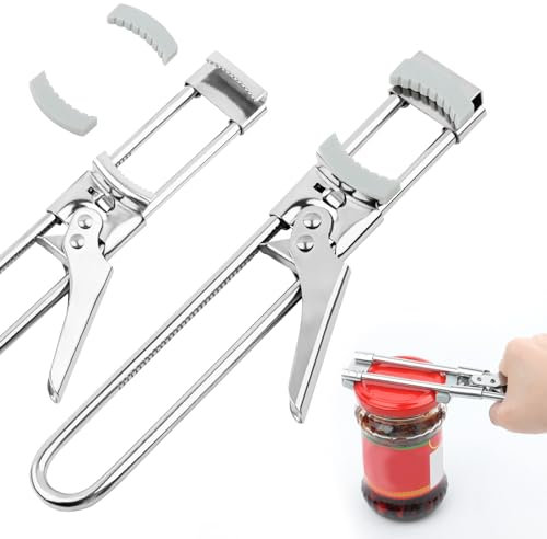 RISVOWO Apriscatole Professionale, Apriscatole a Mano in Acciaio Inox, Apriscatole Manuale, Apri Barattoli Antiscivolo, Multifunzione Apribarattoli per Cucina Ristorante Anziani Artrite
