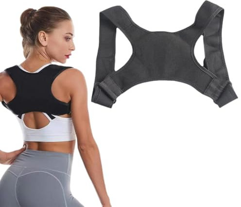 MIRKUZI Correttore per la schiena, correttore posturale per ergonomia e postura del corpo, correttore posturale per donna e uomo, trainer per la schiena regolabile per il supporto della schiena