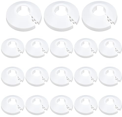 JIYIN 18 Stück Heizungsrohr Rosette, 16mm Rosetten Für Heizkörperrohre Heizungsrohr Verkleidung Heizungsrohr Abdeckung Boden Kunststoff Heizkörperrosetten Rohrmanschette