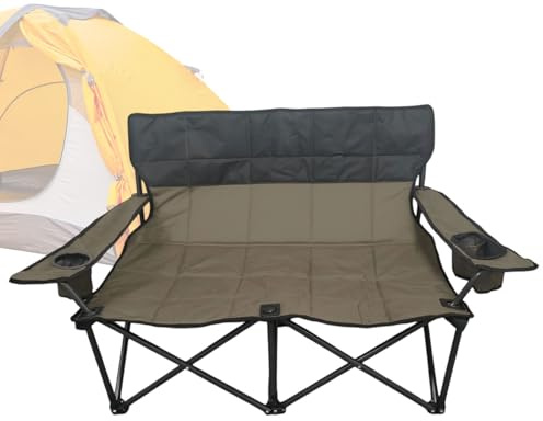 Gomice Chaise Double pour Camping - Canapé Pliant pour Extérieur | Chaise Lounge Pliable Stable et Respirante pour Jardin Plage Balcon Terrasse Camping et Détente