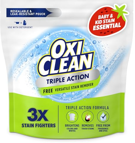 OxiClean Triple Action Free Versatile Stain Remover Powder, 4 lbs