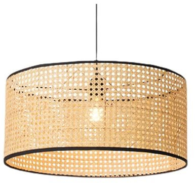 Eleganti lampade in Vimini Lampada Sospensione con Paralume a Cesto, Lampadario Nordico Semplice per Sala da Pranzo, Soggiorno, Balcone, Bar (50 cm)