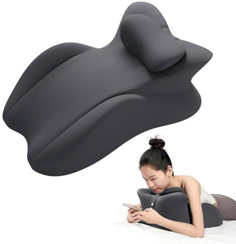 JOVELL Cuscino Ergonomico a Cuneo in Memory Foam - per Dormire a Pancia in Giù, Leggere a Letto, Alleviare il Mal di Schiena e Sostenere Postura, Supporto Lombare e Cervicale con Federa Rimovibile