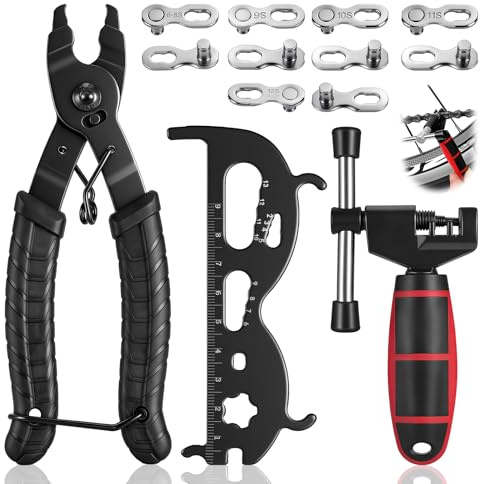 Hejo Bike Chain Repair Tool Set, Includes Professional Chain Breaker | Master Link Pliers, Precision Caliper, 6-8/9/10/11/12 Speed Quick Links – Essential Tool for MTB, Road & City Cyclists