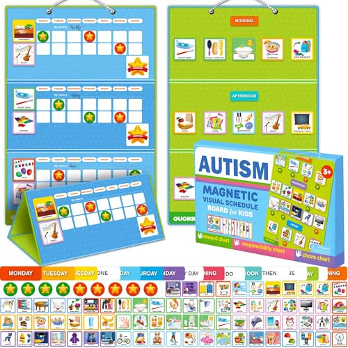 Reward Charts for Children Behaviour - Toys for Autistic Children | 145 Chore Chart for Multiple Kids - ADHD Tools - Visual Schedule for Toddler 3-5 - Behaviour Charts for Children Age 5-7