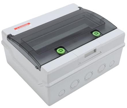 Naroote Quadro Elettrico, Quadro di Distribuzione Impermeabile IP66 a 12 Vie con Guida DIN e Serratura, Ignifugo, Facile da Installare, Ideale per Abitazioni, Officine, Hotel