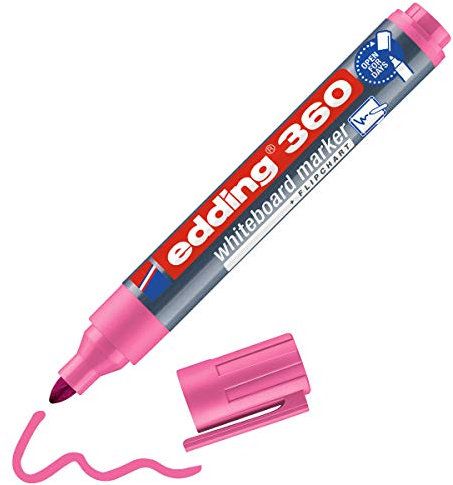edding 360 Whiteboardmarker - pink - 1 Whiteboard Stift - Rundspitze 1,5-3 mm - Boardmarker abwischbar - für Whiteboard, Flipchart, Magnettafel, Pinnwand, Memoboard - Sketchnotes