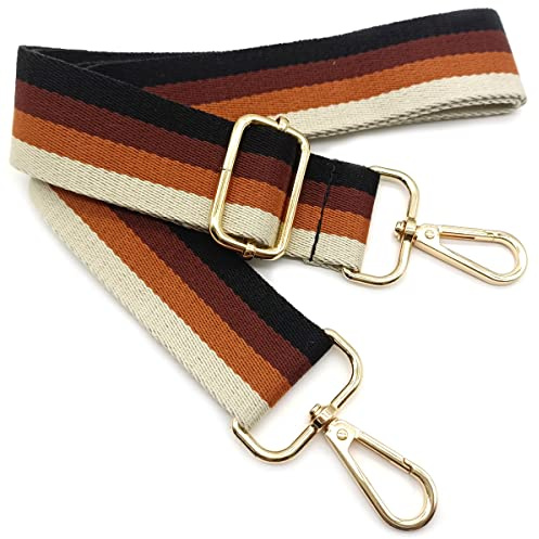 Correa de Hombro Ajustable para Mujer Marrón, Correa de Reemplazo Bolso Colorida para Mujer con Hebilla de Oro Correa Ancha para Bolso para Piel, Camara, Monedero, Guitarra, Cruzados Accesorios, 004