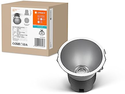 LEDVANCE Downlight empotrable SPOT TWIST, plateado, 10W, 800lm, 840 WT, 93 mm de diámetro, temperatura de color blanco frío,90% menos consumo de energía en comparación con los downlights halógenos