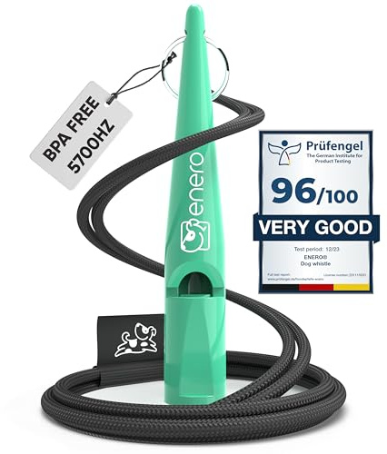 ENERO Dog Training Whistle with Lanyard - Dog Whistle with Loud, Clear Tone & Long-Range Sound - Perfect Long-Distance Recall Whistle for Most Breeds - Standardized frequency