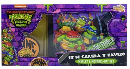 CYPBRANDS Ninja Turtles Geschenk-Set, Geldbörse, Schlüsselanhänger, Geldbörse, Mehrfarbig, offizielles Produkt