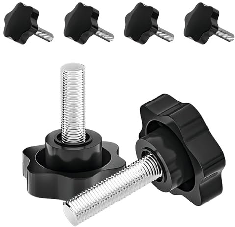 Ctyjia 4 Pièces Boutons de Serrage M6 x 16mm Étoile en Plastique Moletées Vis de Serrage Bouton, Vis Fixation Serrage Bouton, Star Vis Moletée