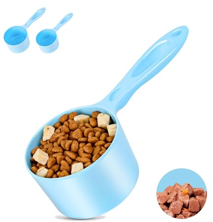 Super Design 1 Tassen Hundefutterschaufel für Tierfutter, Messschaufel für Katze, Vogel, Kaninchen, Haustier-Futterschaufel mit Melamin-Messschaufel für Hunde und Katzen