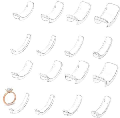 Lot de 16 réducteurs de bague - Invisible - Réducteur de bague - Invisible - Taille de bague - Réducteur de taille de bague - Invisible