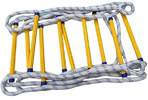 Rope Ladder,Safety Ladder Emergency Fire Escape Ladder Wear-Resistant Polyester Rope Ladder for Fire Drills/Yellow/35M/114.8Ft