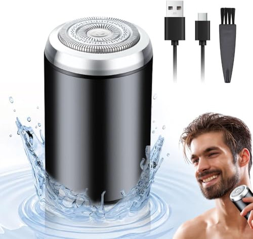 Rasierer Herren Elektrisch, Mini Electric Shaver, Portable Shaver Washable Elektrorasierer, Wasserdichtes Elektrorasierer Herren Wiederaufladbarer USB Rasierapparat Nassrasierer & Trockenrasierer