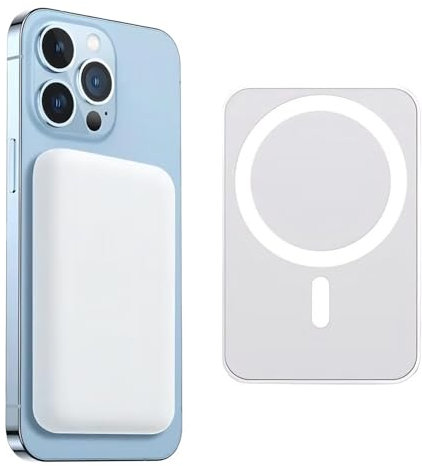 Wireless Powerbank für iPhone, Magnetische Power Bank 5000mAh Schnellladefunktion Ladegerät, Kabellose Externer Akku Kompatibel mit MagSafe für iPhone 16/15/14/13/12 Mini/Plus/Pro/Pro Max
