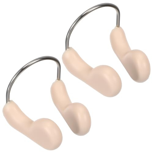 HONMEET 2 Piezas Pinzas para Natación TPR Antiahogo Resistentes y Suaves Protección Reutilizable para Adultos Accesorios para Piscina y Natación Color Carne