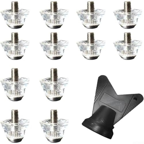 Yhenlovtt Lot de 12 crampons de rechange pour chaussures de football avec vis M5 – 13 mm/15 mm/16 mm/18 mm en aluminium pour chaussures de football, outil de clé inclus (13 mm/16 mm)