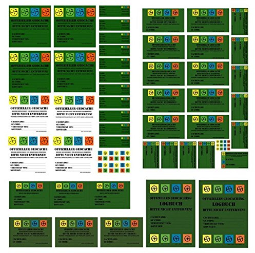 GEO-VERSAND bågdekal Din A4 – vattentålig med 56 geocaching, flera färger, 11174