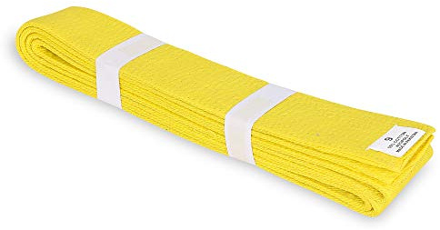 MACS Martial Arts Karate Belt Solid Color – Double Wrap Training Rank Belt for Kids & Adults, Durable Cotton, Multiple Sizes