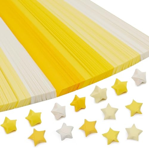 540 hojas de papel de origami de estrella, tiras de papel de estrella de la suerte, tiras de papel de estrella de doble cara, papel plegable de decoración de estrella de la suerte para arte,