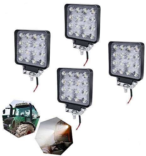 LILIIN 4 fari da lavoro a LED da 48 W, 12 V, LED supplementari, per retromarcia, IP67, impermeabili, per trattore, escavatore, 4 x 48 W
