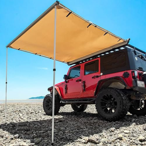 Car Side Markis SUV Lastbil Fordon Markis Rooftop Pull Out Tält Shelter PU2000mm Takräcke Lastbil Sido Markis Shelter SUV Canopy Campingtält