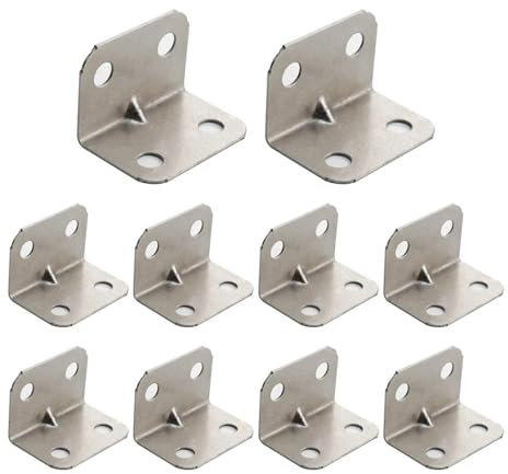 ZHLWei 10/20 Stück L-förmige Eckwinkel, Eckstreben, Schubladenregal, Wandhalterung zur Befestigung rechtwinkliger Ecken, Möbelbeschläge