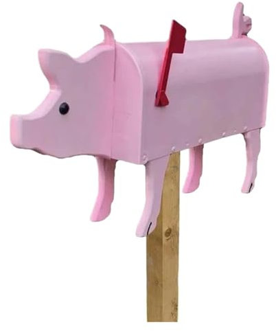 Buzones Buzón de jardín con Forma de Animal, Resistente a la Intemperie, con Forma de Perro y Cerdo, for Patio de Granja, buzón Creativo, decoración de jardín al Aire Libre(Pig Mailbox)