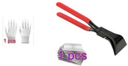 Alicates de plegado de 45°, alicates de plegado, ancho de 60 mm, alicate de chapa, herramienta de plegado con mango antideslizante y guantes, herramienta de techado probada para bricolaje, color rojo