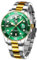 OLEVS Grün Herren Uhr Großes Zifferblatt Zweifarbig Elegante Quarz Herrenuhren Mode Luxus Edelstahl Leuchtende Analog Uhr für Männer Klassische wasserdichte Datum Armbanduhr Herren Geschenk