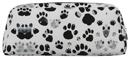 WOPQS Estuche organizador de lápices con diseño de huellas de perro, accesorios estéticos, multifuncional, plateado, talla única, organizador de bolsillo, plata, talla única, Organizador de bolsillo
