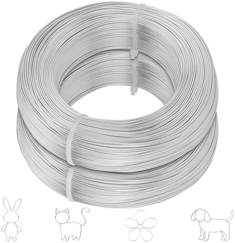 NAMYEUT Alambre de Aluminio 3 mm - 2 Unidades 30 m para Manualidades, Joyería, Escultura y Floristería