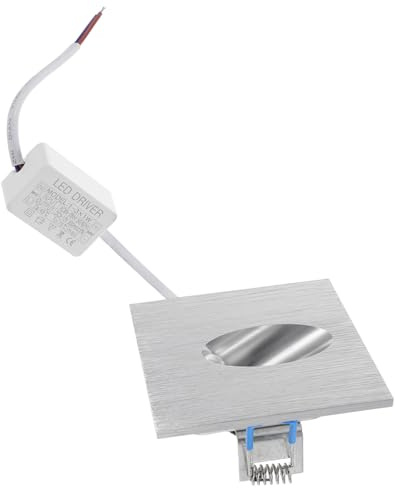 Veemoon Lámpara Led Cuadrada Para Escaleras Aleación De Aluminio Certificada, Luz Fría 6000-6500k, Empotrada Para Interiores, Pasillos y Sótanos, Montaje Empotrado, Paquete Individual