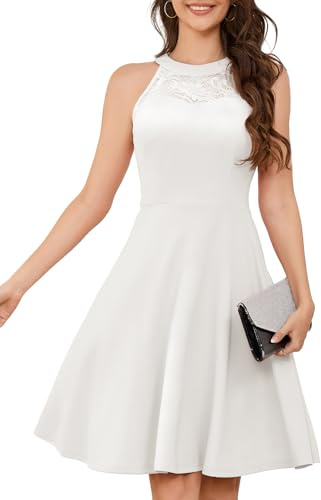 Bbonlinedress Robe de Soirée Cocktail Femme Swing Vintage pour Bal Guinguette Fête Guinguette Déguisement Mariage invité